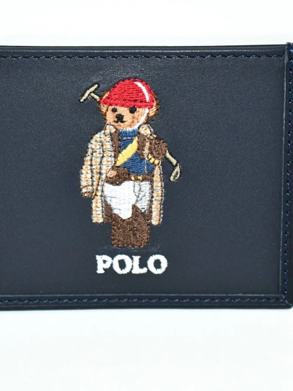 Polo Ralph Lauren Polo Bear Leather Card Case in Newport Navy #405P08102001 NWT
